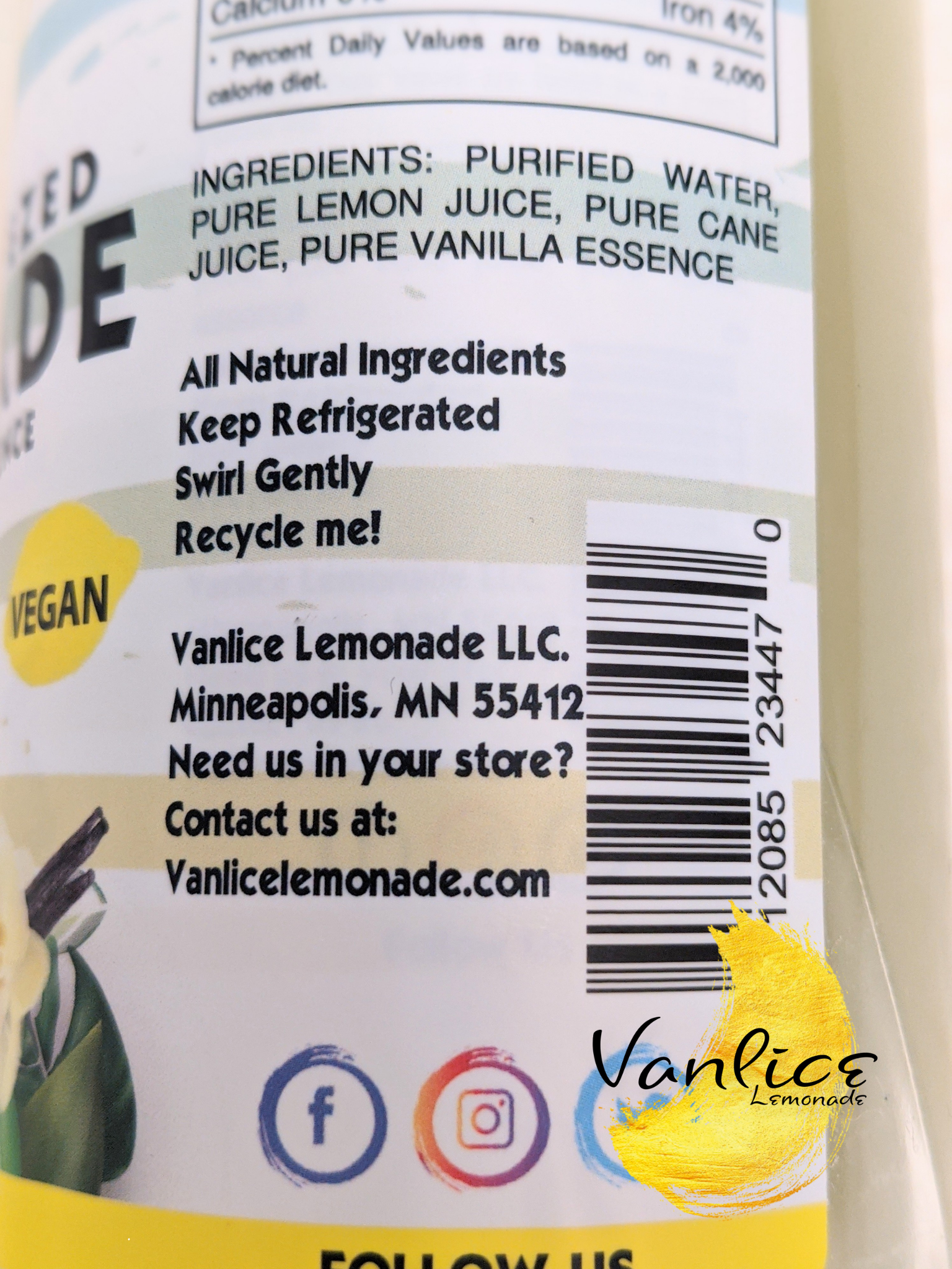 Vanlice Lemonade -16 oz Bottle